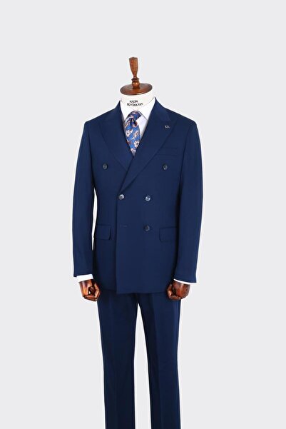 Kadir Büyükkaya Kırlangıç Yaka Kruvaze Erkek Takım Elbise-KAX1210S