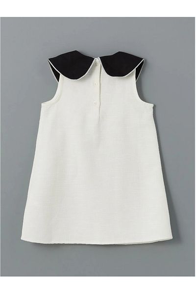 LC Waikiki LCW Kids Ecru Baby Collar Dobby Παιδικό φόρεμα για κορίτσια