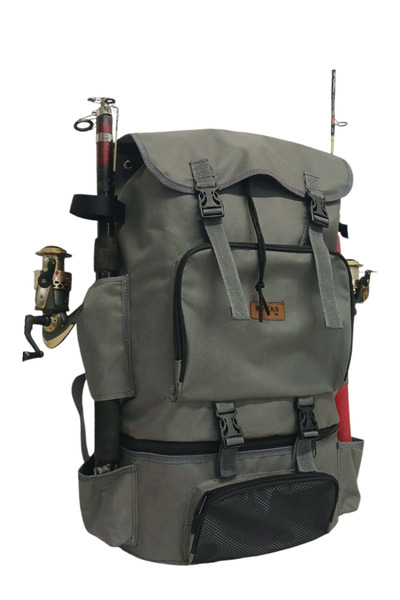 ROWAN ÇANTA Thermal Bottom Compartment Gray Waist Tie, Lower Fixing Camping and Fisher Backpack Size 62-41-22 cm