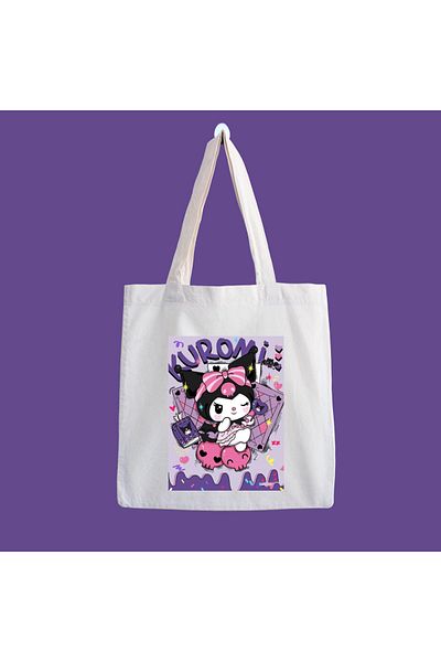 designedfy Kuromi Aesthetic 3 Waterproof Printed Cloth Bag, Beach Bag