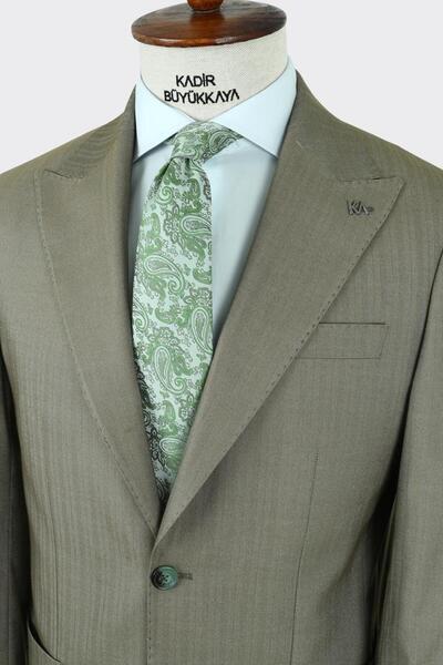 Kadir Büyükkaya Kırlangıç Yaka Pileli Erkek Takım Elbise-KAX1303S