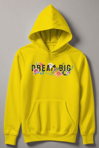 MYADA Flowers Dream Big Printed Hooded Children's Sweatshirt 12767