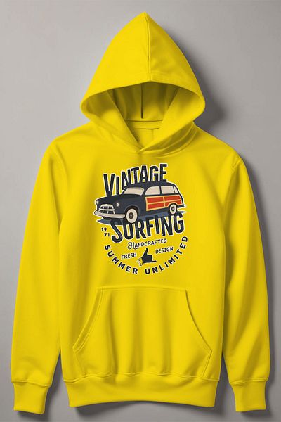 MYADA Детски суитшърт с качулка Unlimited Printed Vintage Surfing - лято 13788
