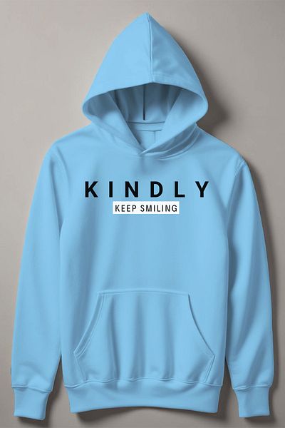 MYADA Детски суитшърт с качулка и щампа Kindly Keep Smiling 20547