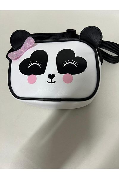 ErcanBag Geanta de umar alb pentru copii cu model panda
