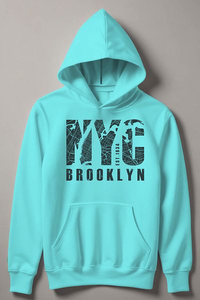 MYADA Детски суитшърт с качулка и щампа NYC Brooklyn 12500