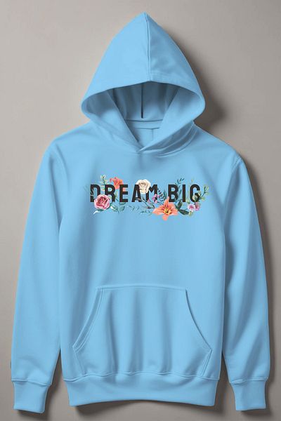 MYADA Детски суитшърт с качулка и щампа Flowers Dream Big 12767