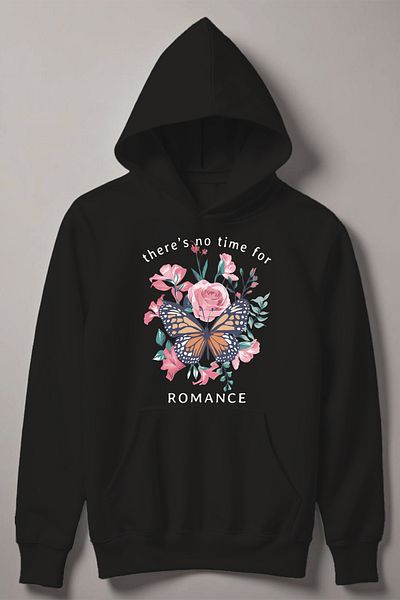 MYADA Special Design Romantic Flowers Printed Hooded Kids Sweatshirt 14564