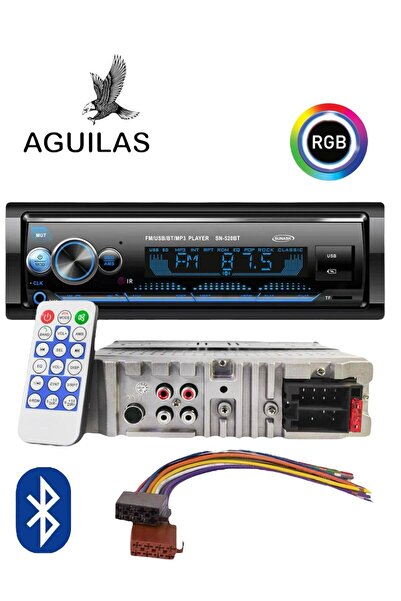 AGUILAS Her türlü ses sistemine uyumlu 4x75 WAT 7 Renk ekran aux bluetooth çi...