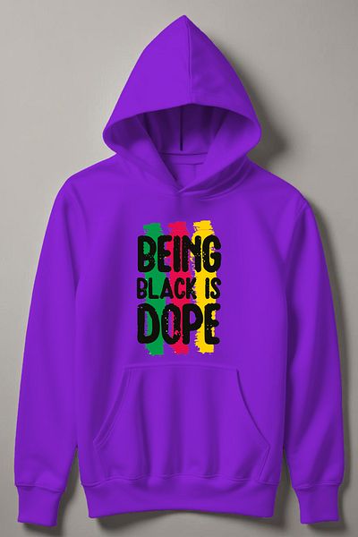 MYADA Hanorac pentru copii cu glugă cu imprimeu Being Black Is Dope 11153