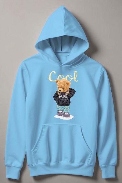 MYADA Hanorac pentru băiat cu glugă cu imprimeu Cool Bear 11003