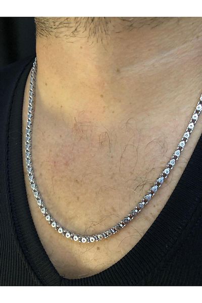 vogutima Men's Steel Necklace - Lighted Sequin Model, Gift for Lover and Wife, Dad