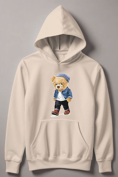 MYADA Φούτερ για αγόρι με κουκούλα Style Bear Printed Style 11002