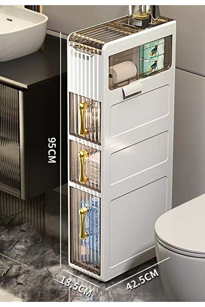 MASKY Banyo, Yatak Odası, Oturma odası, Çamaşır Odası  4 Katlı Çekmeceli Plas...