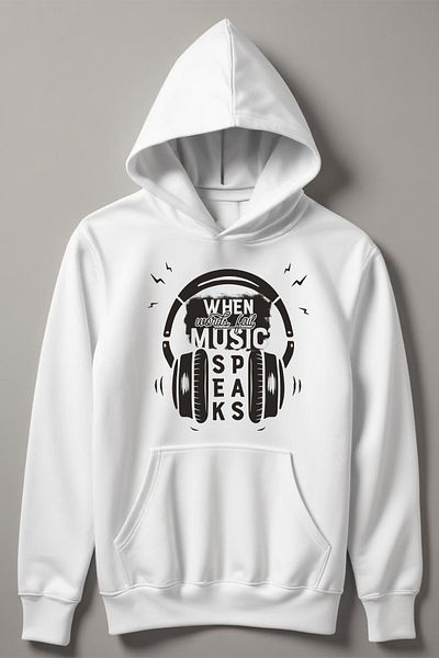 MYADA Hanorac pentru copii cu glugă cu imprimeu When World All Music 13778