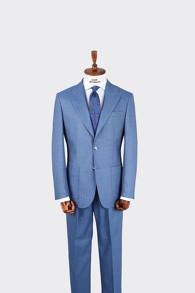 Kadir Büyükkaya Swallow Collar Pleated Men's Suit-Kax1303S