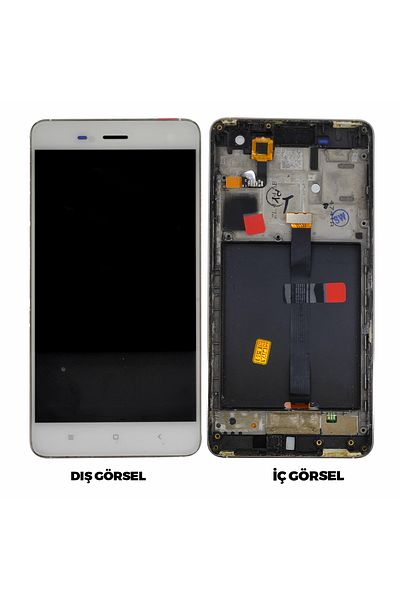 Nettech شاشة LCD متوافقة مع Teknonet Xiaomi Mi 4 + تعمل باللمس + شرائح - أبيض
