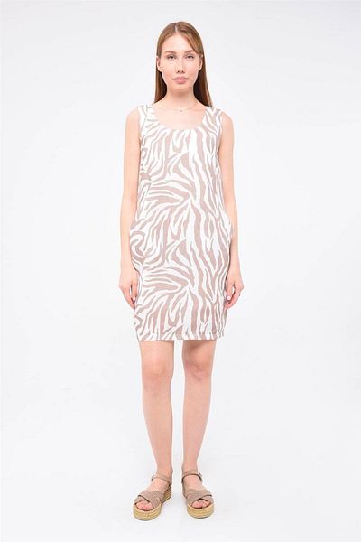 HomeStore Glattes Kleid mit Zebramuster und dicken Trägern