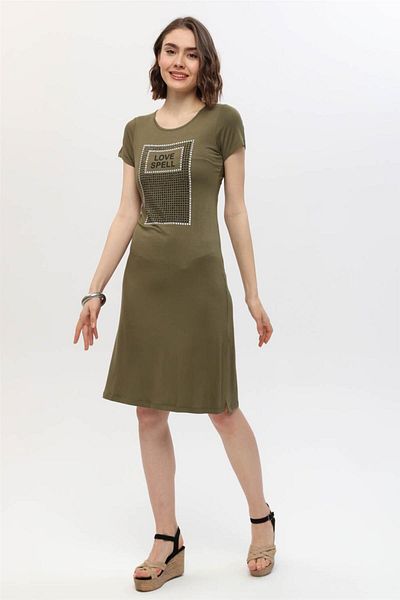 HomeStore Dress*love Spell*Stone Board Print – Khaki
