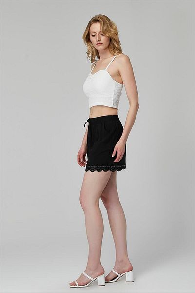 HomeStore Shorts mit Spitzenbesatz