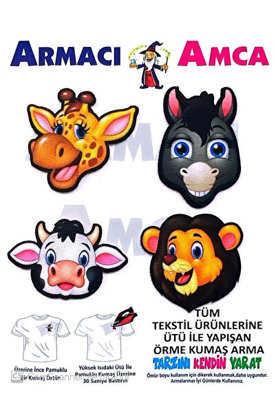 Armacı Amca Ütü İle Yapışan Tekstil Kumaş Arma Pratik Yama Örme Patch Sevimli...