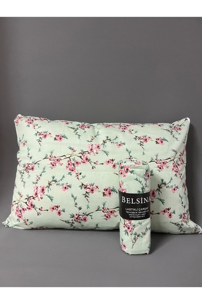 Belsina Flower Patterned Single Elastic Sheet Set 1 Pillow Case