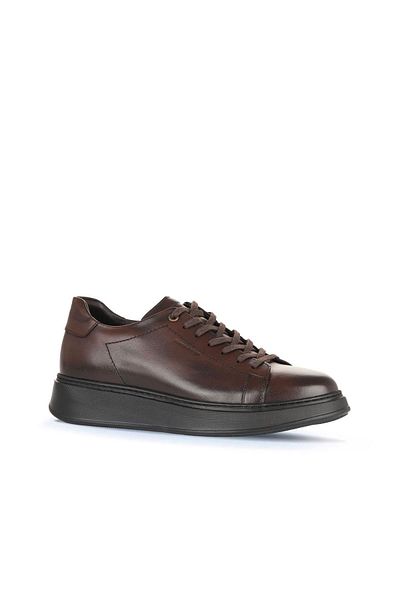 Bueno Shoes Мъжки маратонки от кафява и сребриста кожа 07m13722225