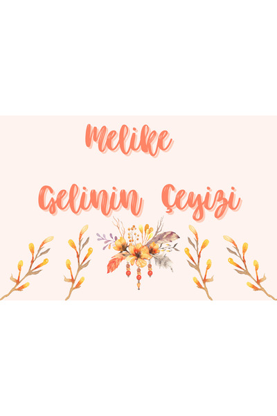 Srctech Turuncu Sarı Çiçekli Desenli Çeyiz Bohça Bavul Koli Etiketi 10'lu A4 ...
