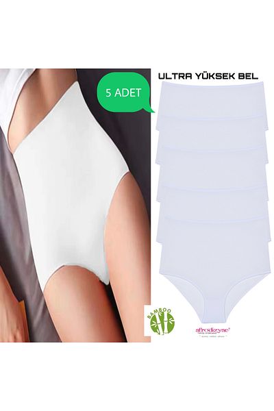 Afrodizyac Συσκευασία 5 Ultra High Waist White Bamboo Bato (ΕΞTRA Απαλό ΚΑΙ ΕΥΕΛΙΚΤΟ)