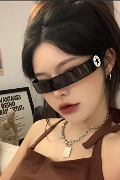 Giraffe Halloween Party Rave Punk Gözlüğü Siyah Uzaylı