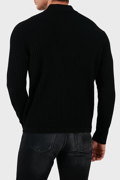 Emporio Armani Men's College Collar Woolen Sweater - Half Zipper, Regular Fit Pullover 6D1Mxp 1Mkdz 0999