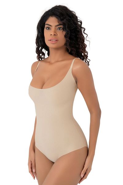 Bluewhs Women's Laser Cut Strapless Non-Marking Breast Supported Body Corset Slimming and Firming Ghost Ko