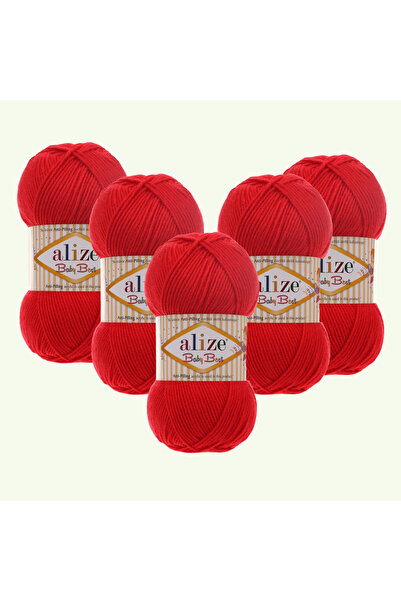 Alize Baby Best 5 Pieces Red Baby Strings - 10% Bamboo Antipiling