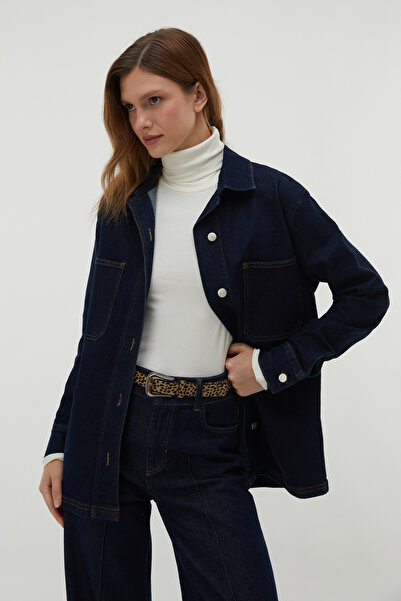 Mudo Buttoned Neckline Mini Jean Dress