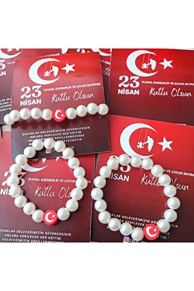 cacatasarım 23 Nisan Ve 29 Ekim Cumhuriyet Bayramı 10 Adet Inci Boncuk Ve Fim...