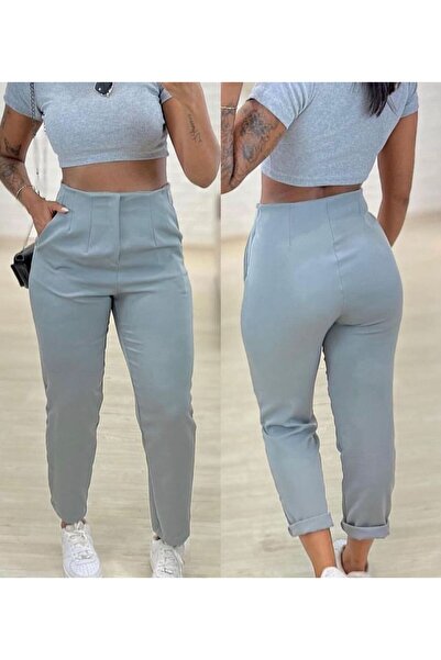 Asia ΓΥΝΑΙΚΕΙΟ Παντελόνι με κολάν Εξαιρετικά ψηλόμεσο στενό υφασμάτινο παντελόνι