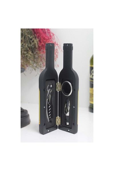 Qirora Small Black Bottle Corkscrew Set