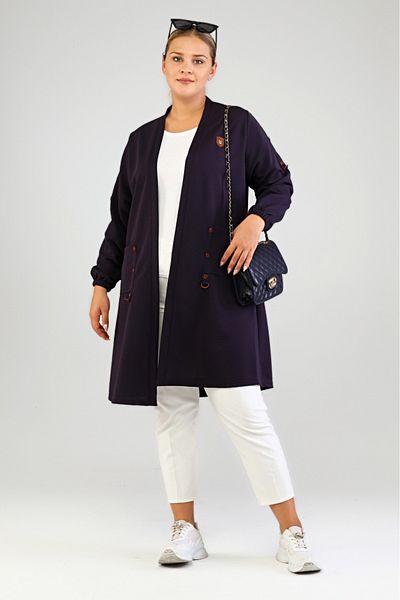 Seçkin Büyük Beden Women's Large Size Cardigan-Jacket