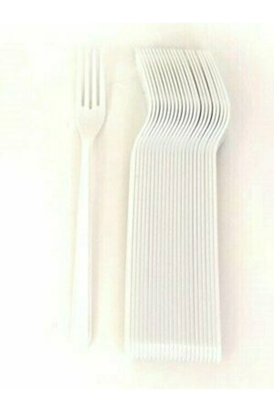 CANSIN 25 Pieces Plastic Fork White