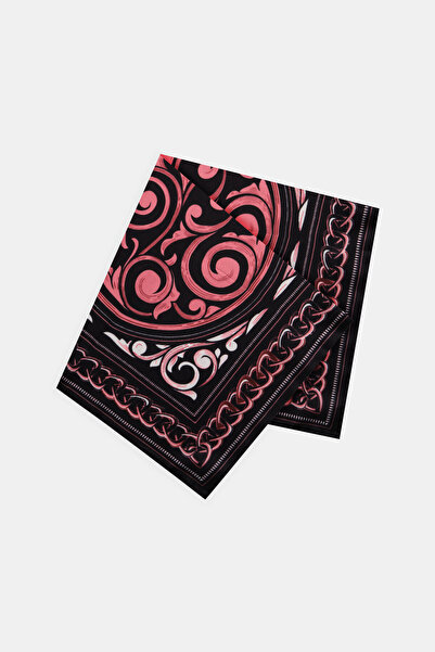 W Collection SİYAH - PEMBE İPEK MENDİL