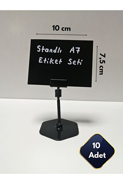 Global Türk Silinebilir Siyah Etiket Seti A7 Ayaklı Karatahta Dekoratif Etike...