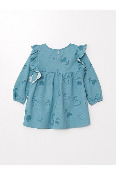 LC Waikiki Lcw - Crew Neck Long Sleeve Printed Baby Girl Dress