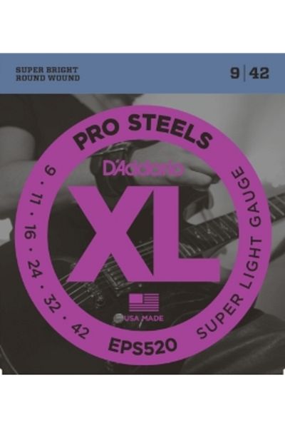 Daddario Eps520 Electric Guitar String Set, Xl, 9-42, Long Scale,
