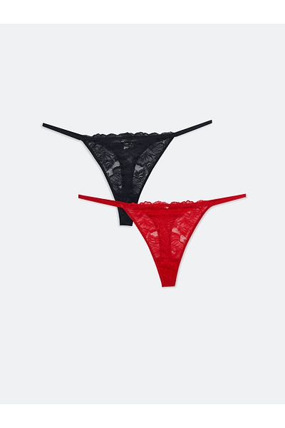 LC Waikiki Lw - Chiloți tanga din dantelă, pachet de 2