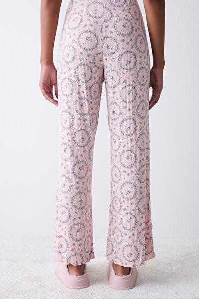 Penti Kalhoty pyžamové kalhoty Dreamy Printed Dusty Rose Pink
