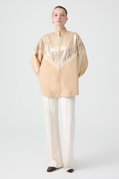 Touché Privé Payet Detail Striped Crepe Jacket