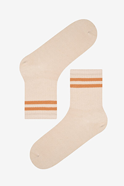 Penti Retro Stripe 3lü Bej Tenis Soket Çorap