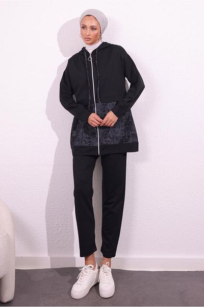 TRENDTESETTÜR Women's Black Set - Two Thread Trousers t 8754