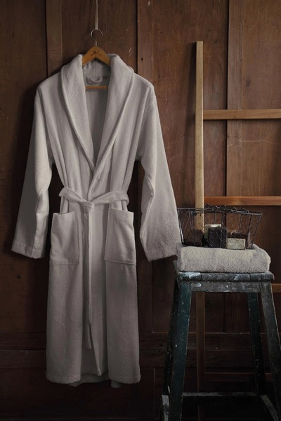 İssimo Home Halat de baie Marsilya pentru bărbați, gri, M/L