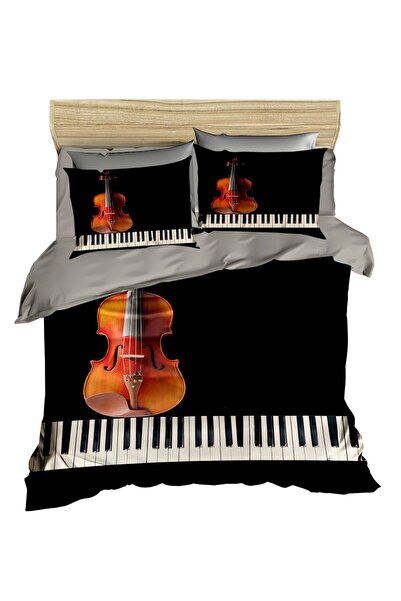 Fabeteks Piano Violin 3D Digital Double Duvet Cover Set